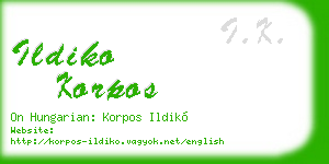 ildiko korpos business card